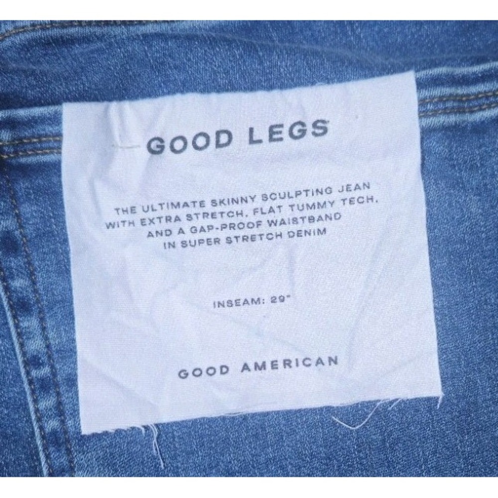 Good American Good Legs Skinny Jeans Size 20 High Rise Blue Raw Hem Stretch Plus - Picture 3 of 9